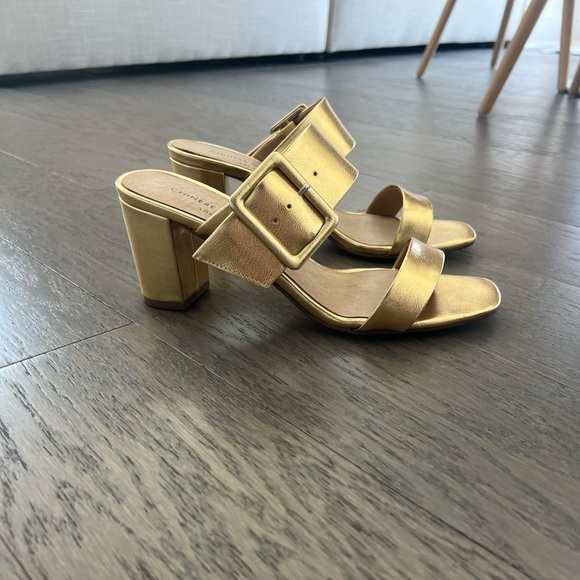 Chinese Laundry Gold Sandal Heels Size 8/38.5 - Picture 3 of 7
